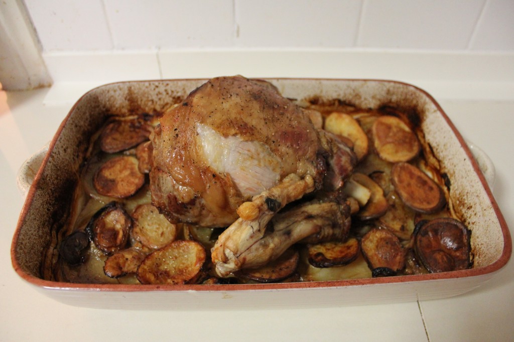 Roast lamb and potatoes