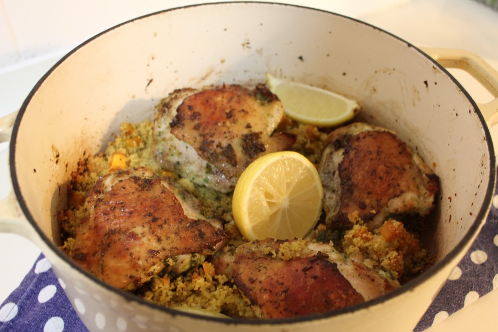 Green harissa chicken