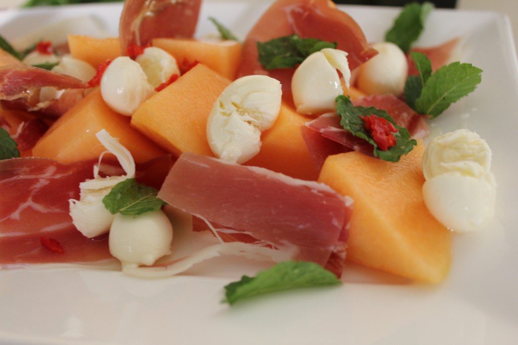 Rockmelon and prosciutto salad