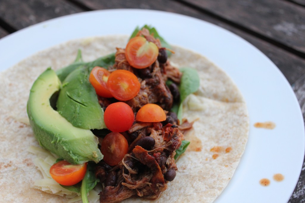 Slow cooked Mexican pulled pork with black beans